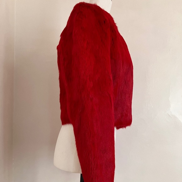 Vintage Red Fur Jacket - Picture 5 of 9